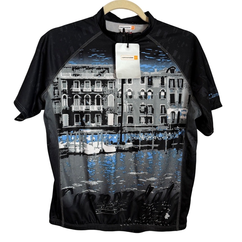 Cannondale Venice Italy Graphic Cycling Jersey Womens M Black Athletic Utility